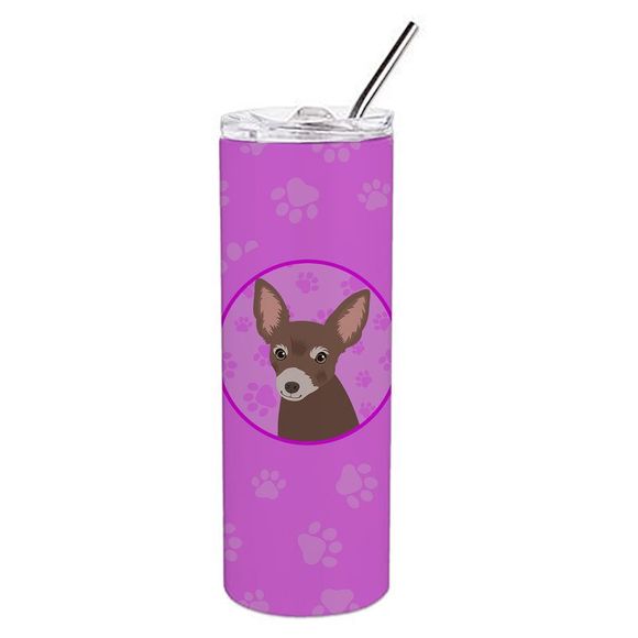 Chihuahua Chocolate #2 Stainless Steel 20 oz Skinny Tumbler, Pink - Picture 1 of 4
